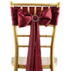 5 pcs Light Blue Satin Chair Sashes