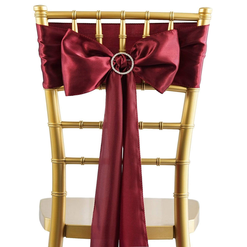 5 pcs Light Blue Satin Chair Sashes