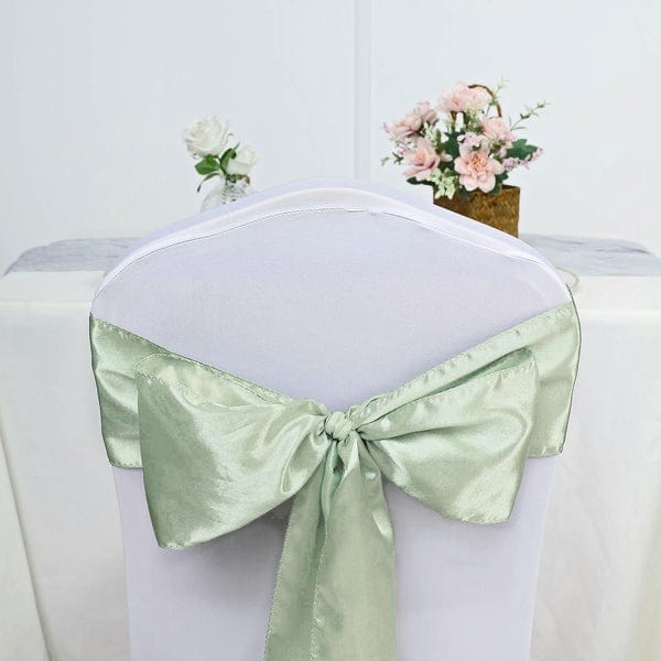 5 pcs Willow Green Satin Chair Sashes