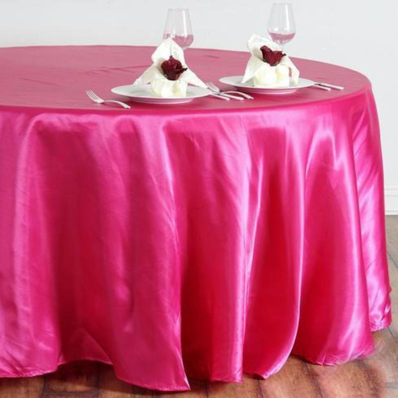 Fuchsia (Fushia) 108" Satin Round Tablecloth
