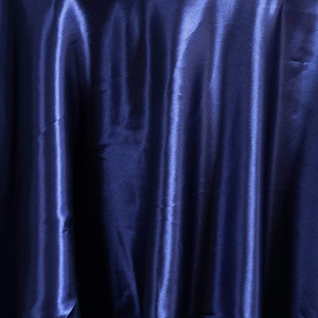 Navy Blue 108" Satin Round Tablecloth