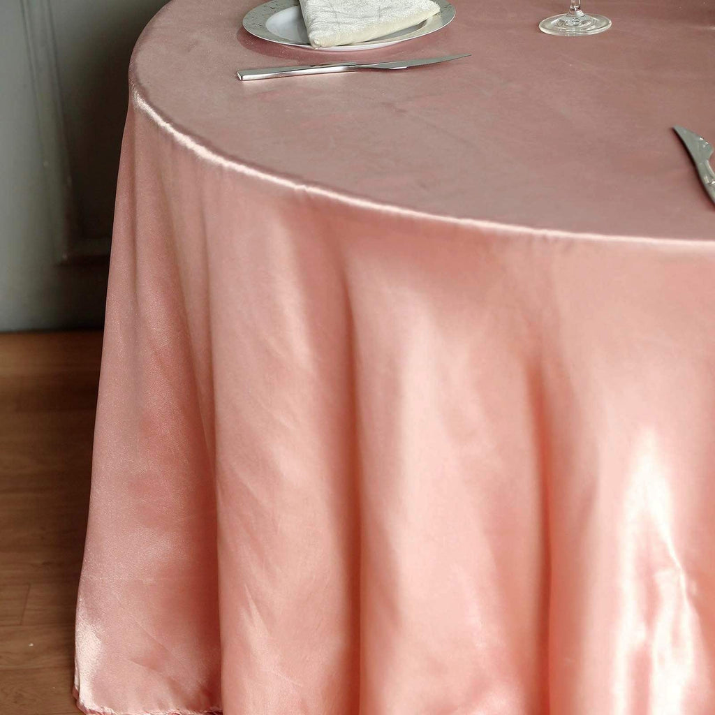 Dusty Rose 108" Satin Round Tablecloth