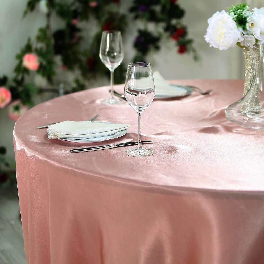 Dusty Rose 108" Satin Round Tablecloth