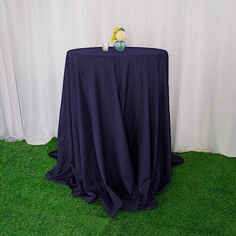 120 inch White Premium Polyester Round Tablecloth