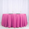 120 inch White Polyester Round Tablecloth