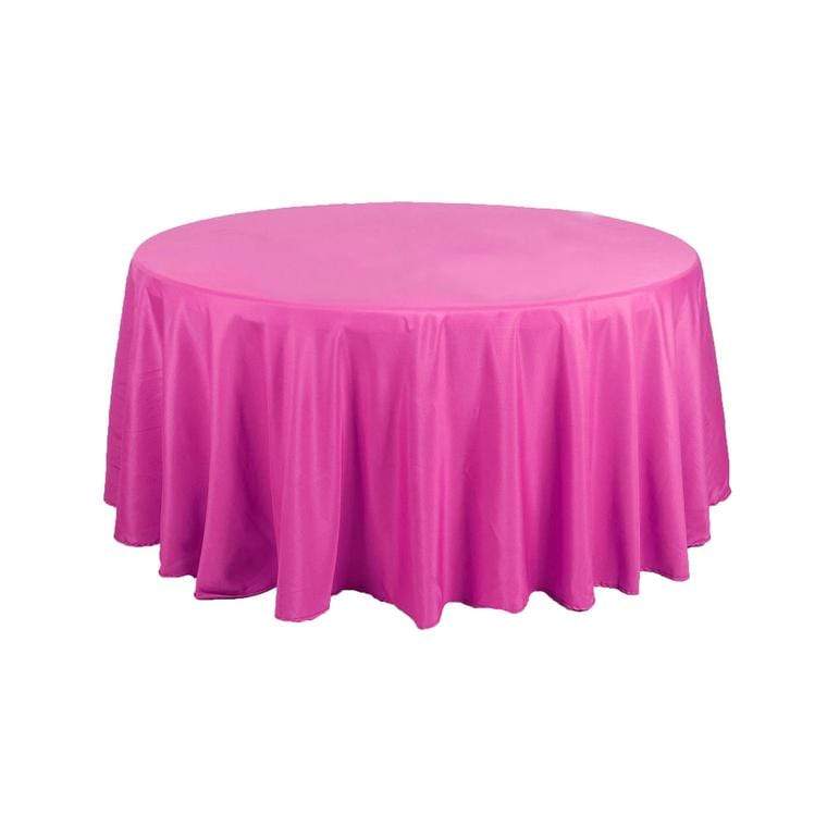 120 inch White Polyester Round Tablecloth