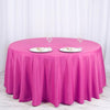 120 inch White Polyester Round Tablecloth