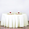 120 inch White Premium Polyester Round Tablecloth