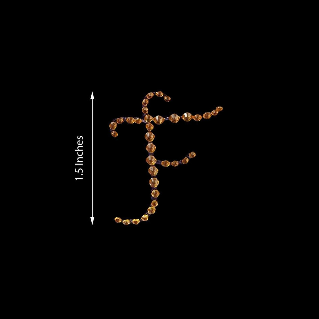 12 pcs Letter "E" Gold Rhinestones Gem Stickers