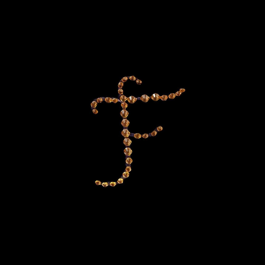 12 pcs Letter "E" Gold Rhinestones Gem Stickers