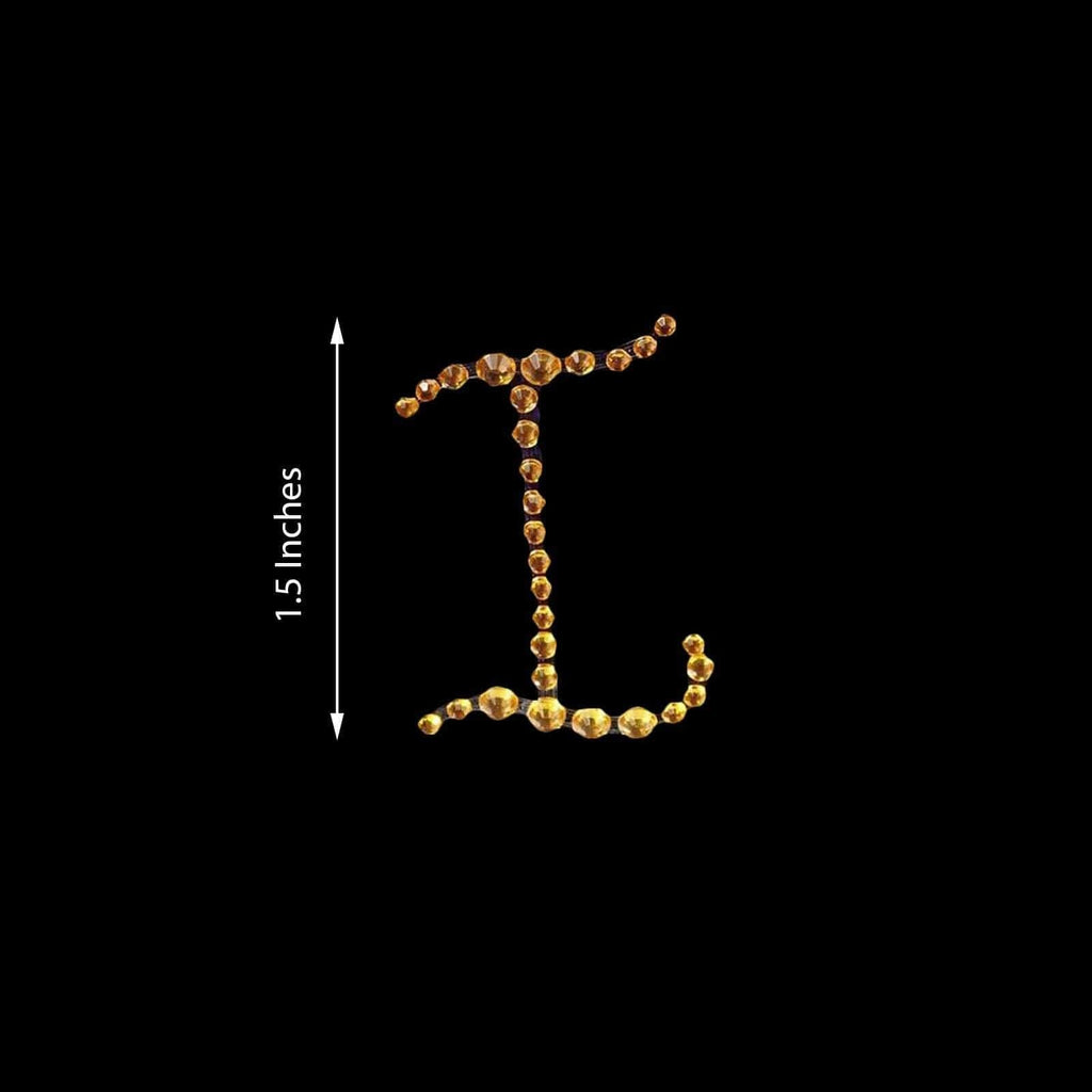 12 pcs Letter "G" Gold Rhinestones Gem Stickers