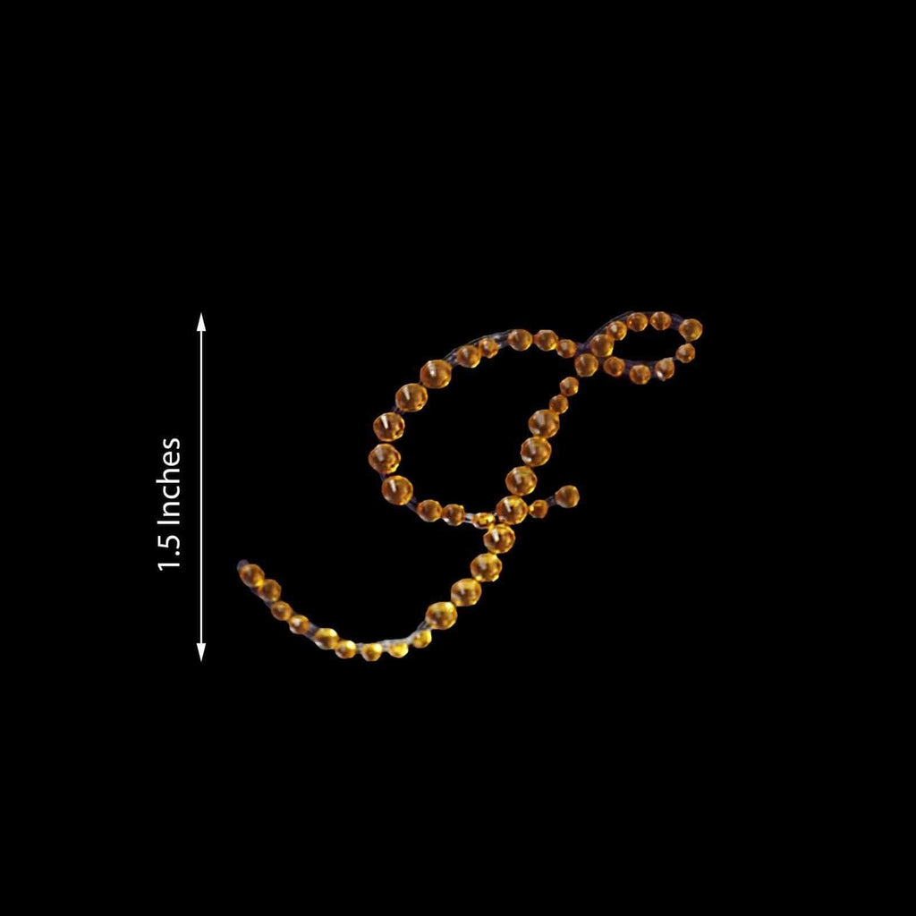 12 pcs Letter "H" Gold Rhinestones Gem Stickers