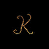 12 pcs Letter "I" Gold Rhinestones Gem Stickers
