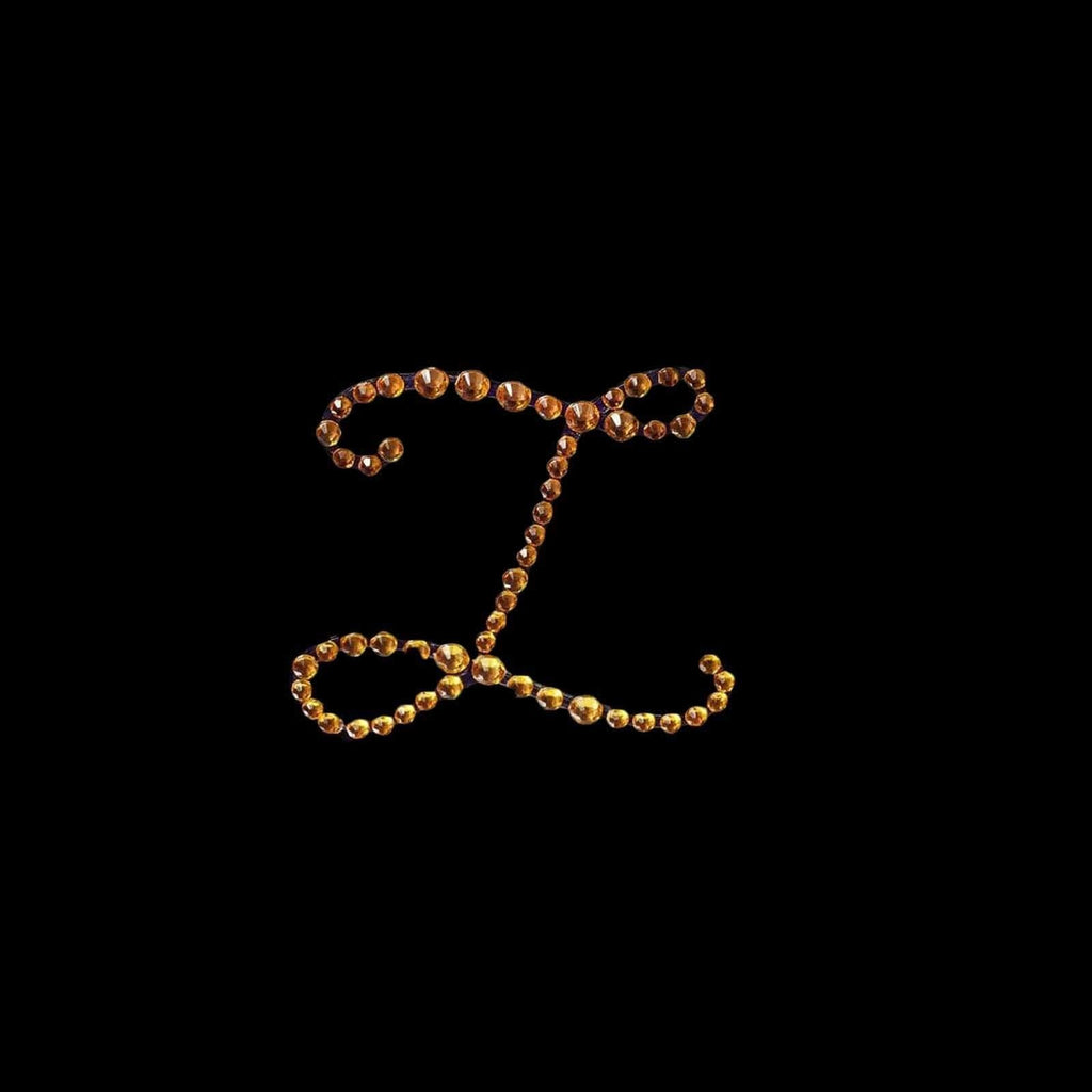 12 pcs Letter "J" Gold Rhinestones Gem Stickers