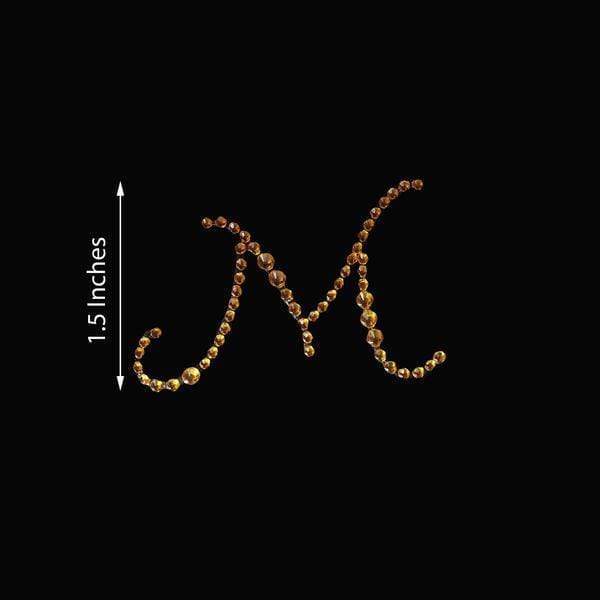 12 pcs Letter "J" Gold Rhinestones Gem Stickers