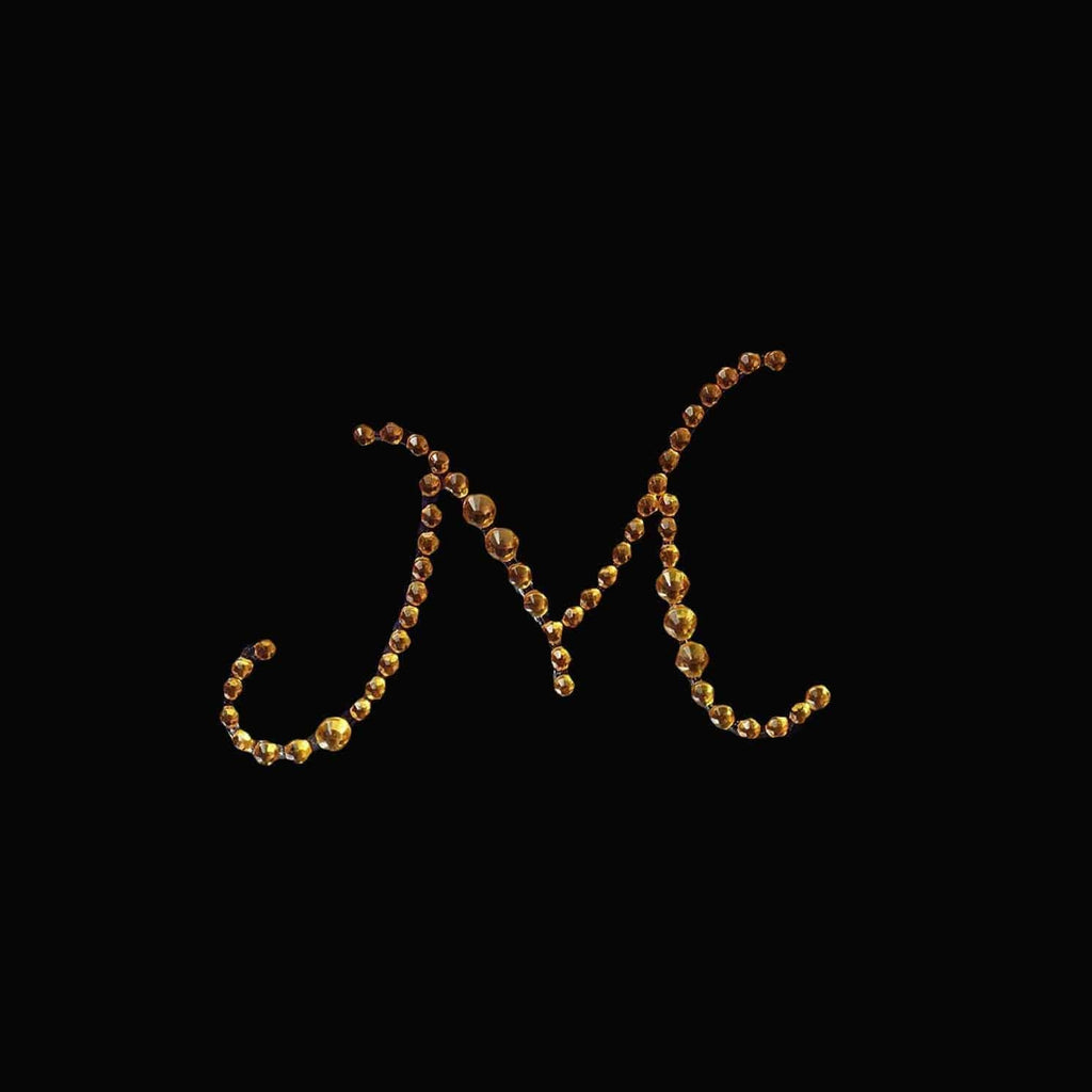 12 pcs Letter "K" Gold Rhinestones Gem Stickers