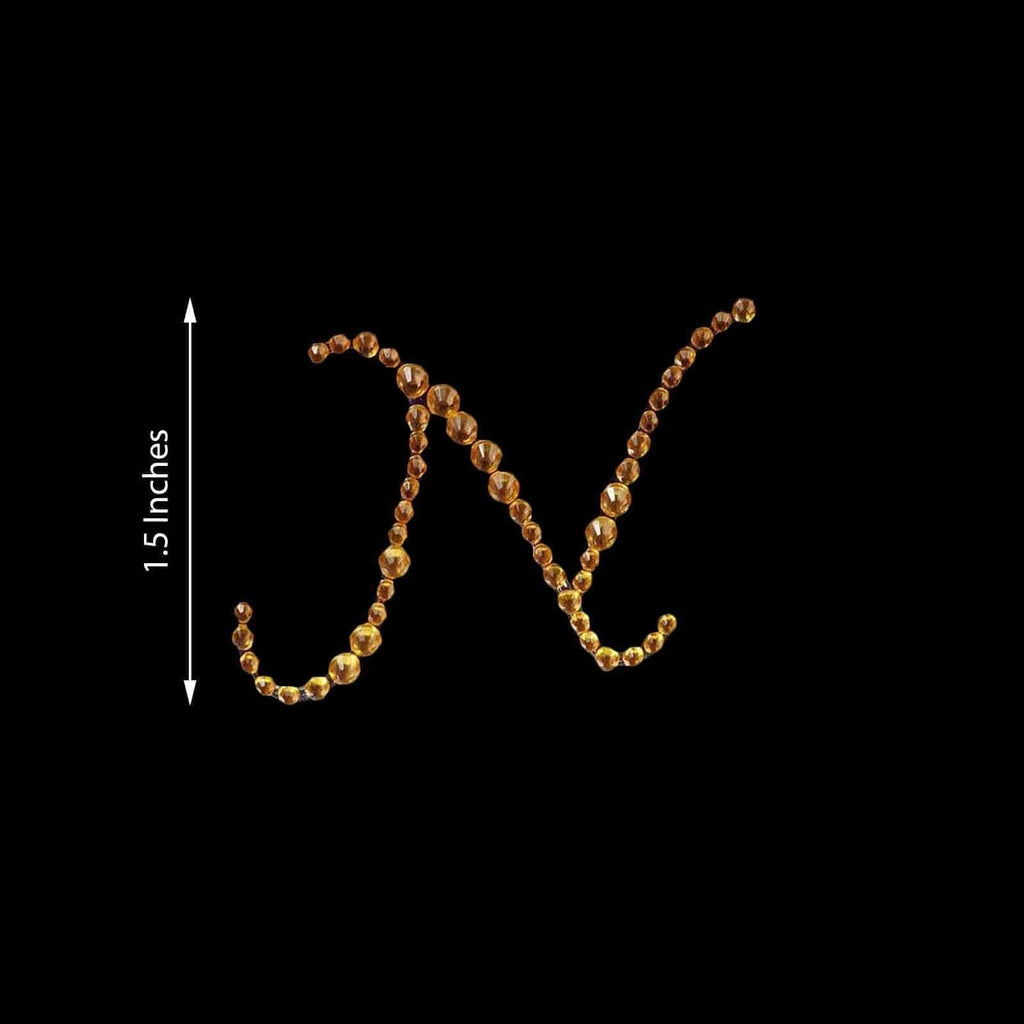 12 pcs Letter "K" Gold Rhinestones Gem Stickers