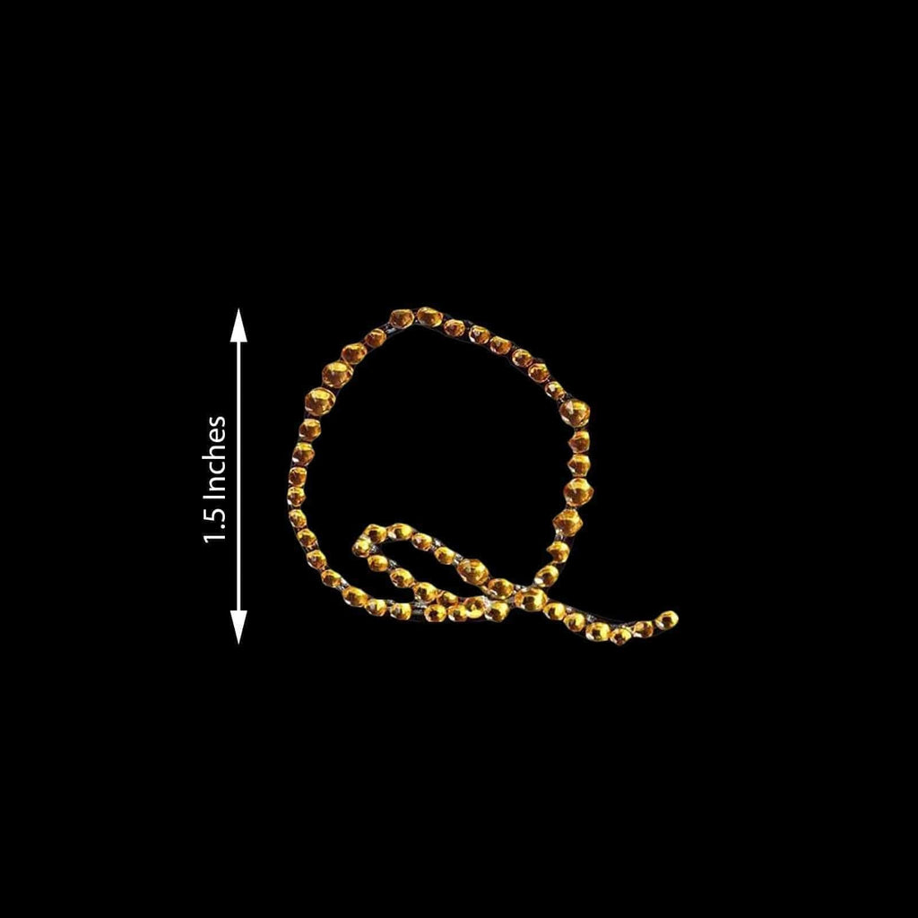 12 pcs Letter "N" Gold Rhinestones Gem Stickers