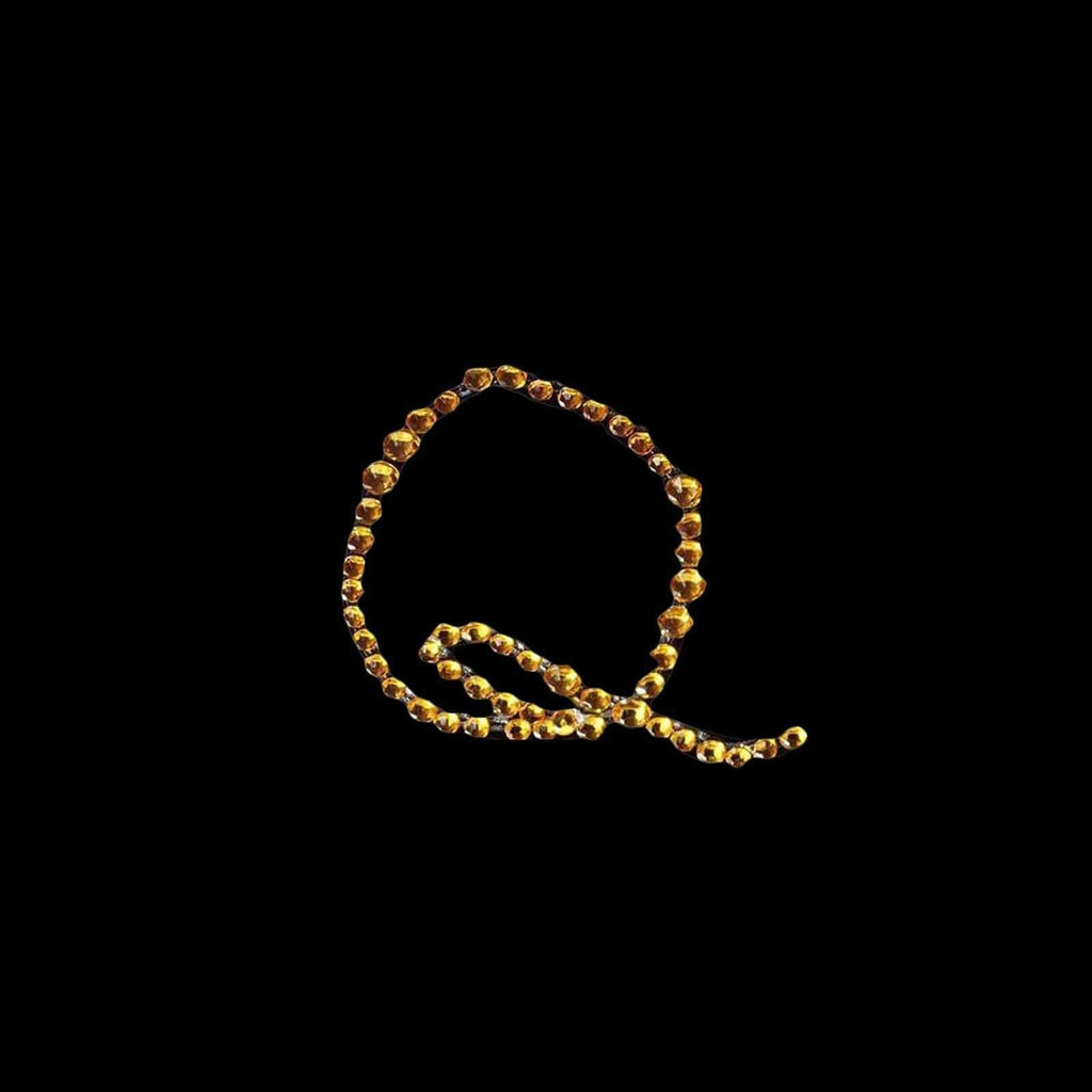 12 pcs Letter "N" Gold Rhinestones Gem Stickers