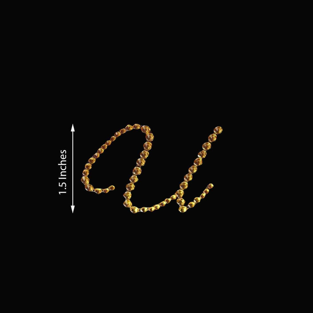 12 pcs Letter "P" Gold Rhinestones Gem Stickers