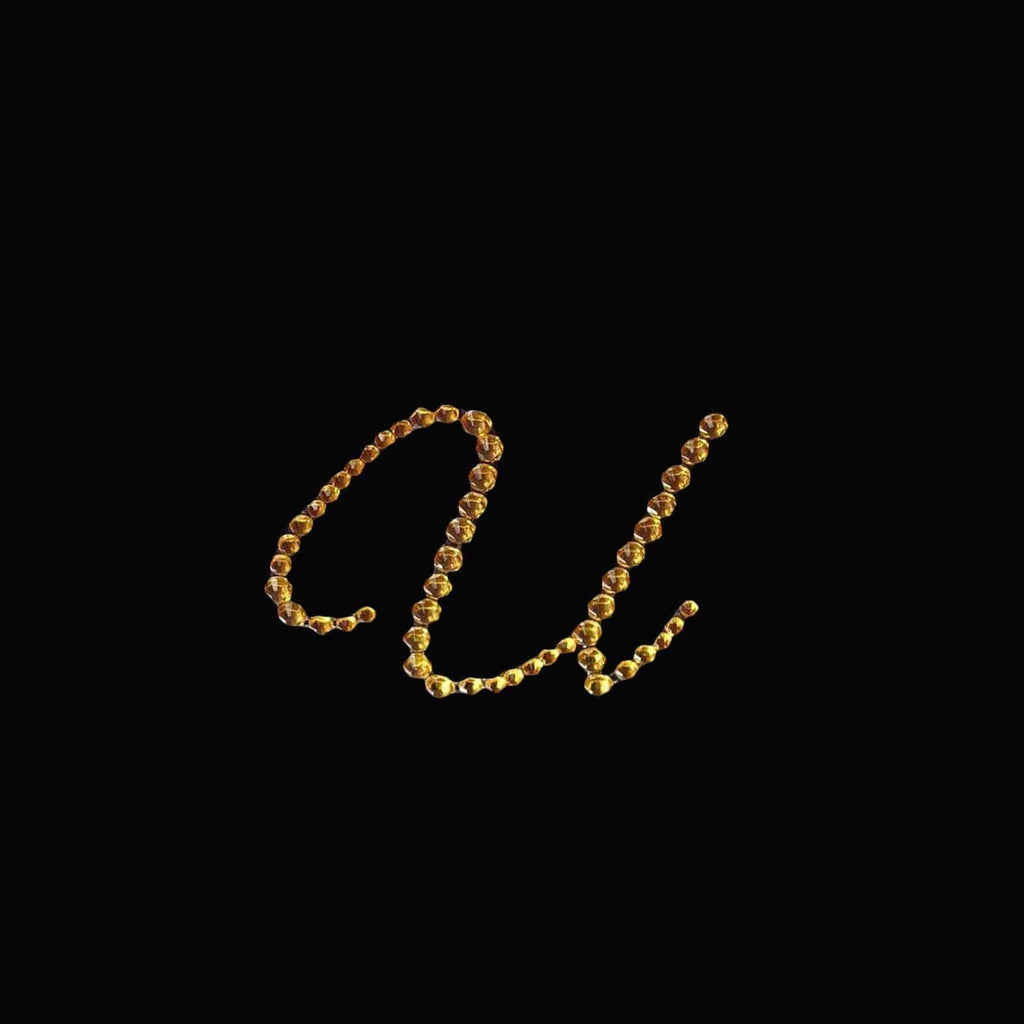 12 pcs Letter "Q" Gold Rhinestones Gem Stickers