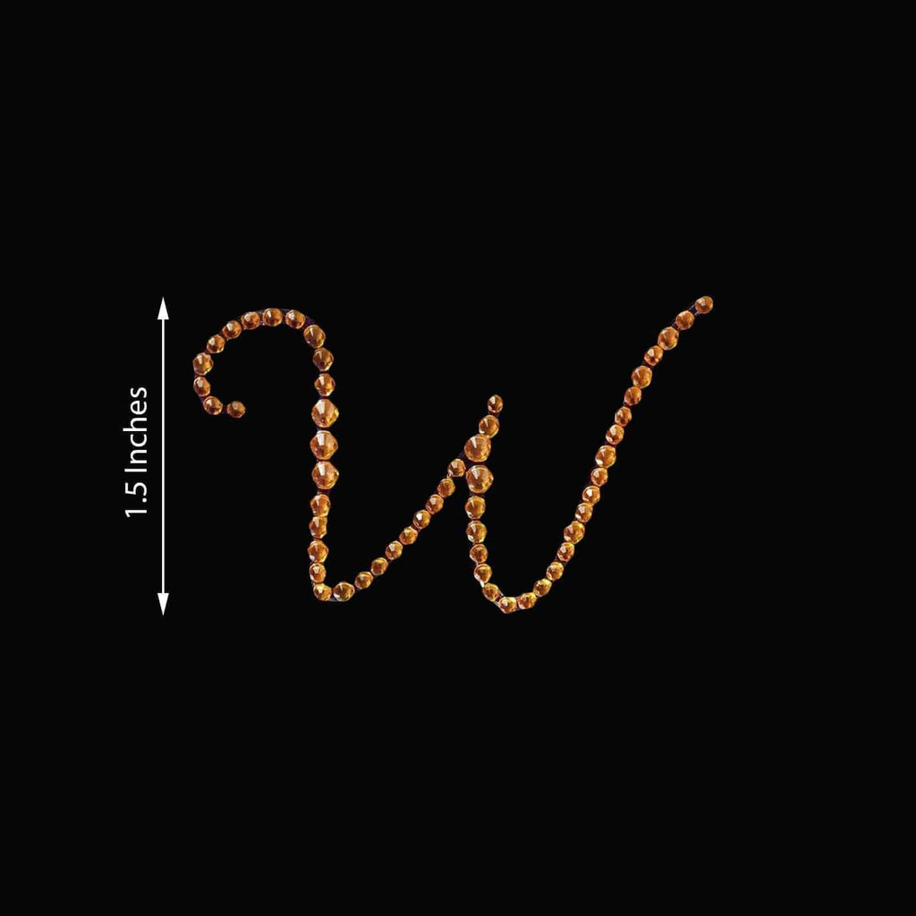 12 pcs Letter "R" Gold Rhinestones Gem Stickers