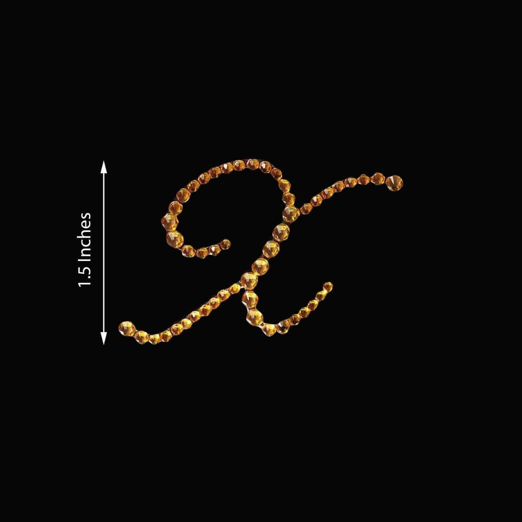 12 pcs Letter "S" Gold Rhinestones Gem Stickers