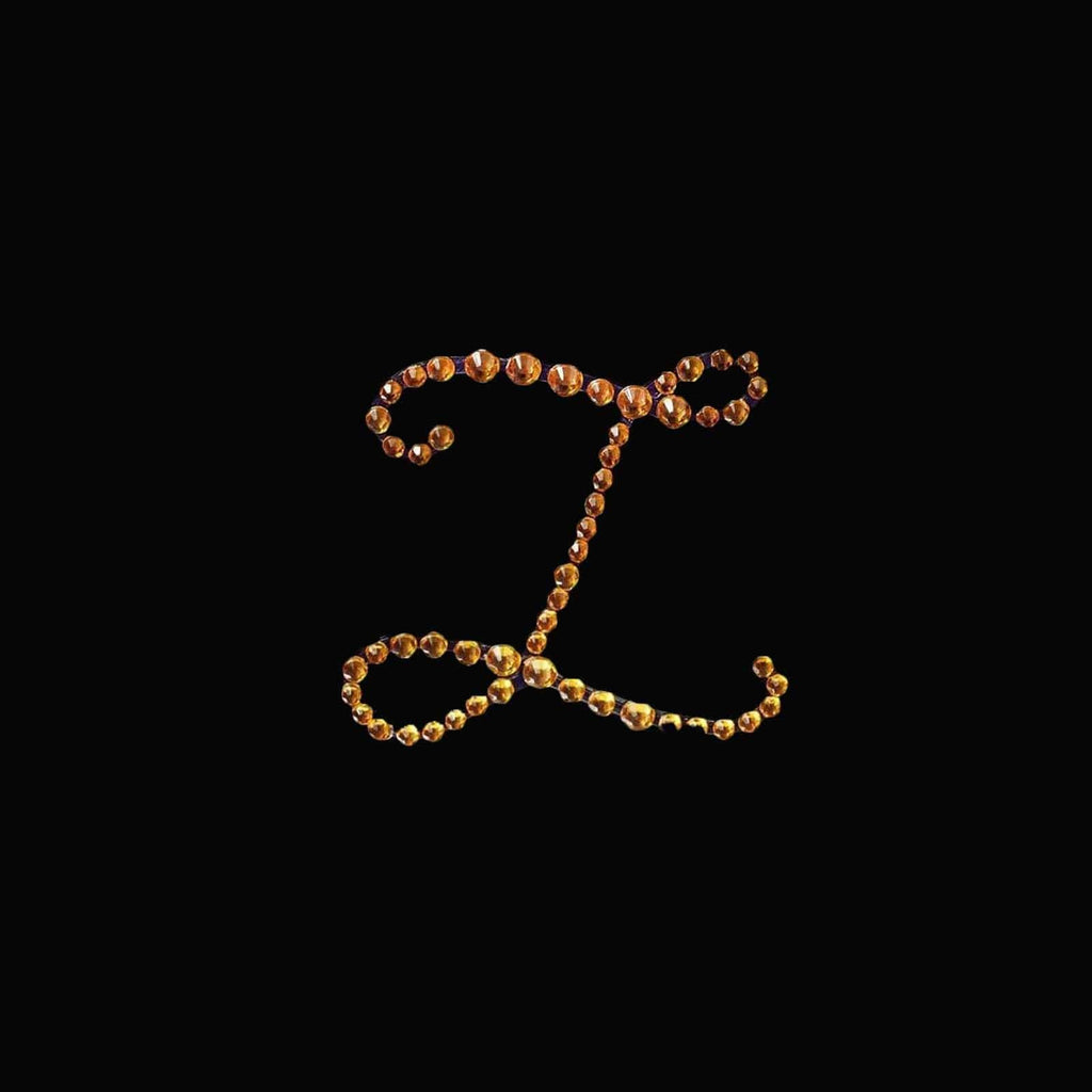 12 pcs Letter "U" Gold Rhinestones Gem Stickers