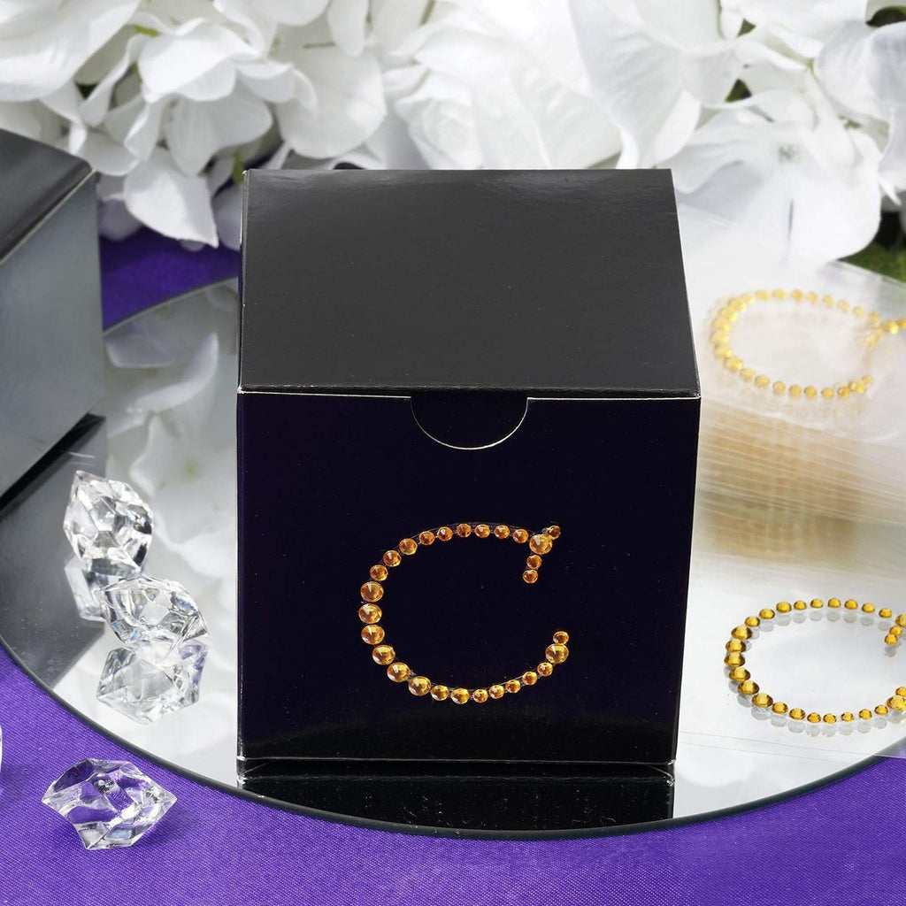 12 pcs Letter "B" Gold Rhinestones Gem Stickers