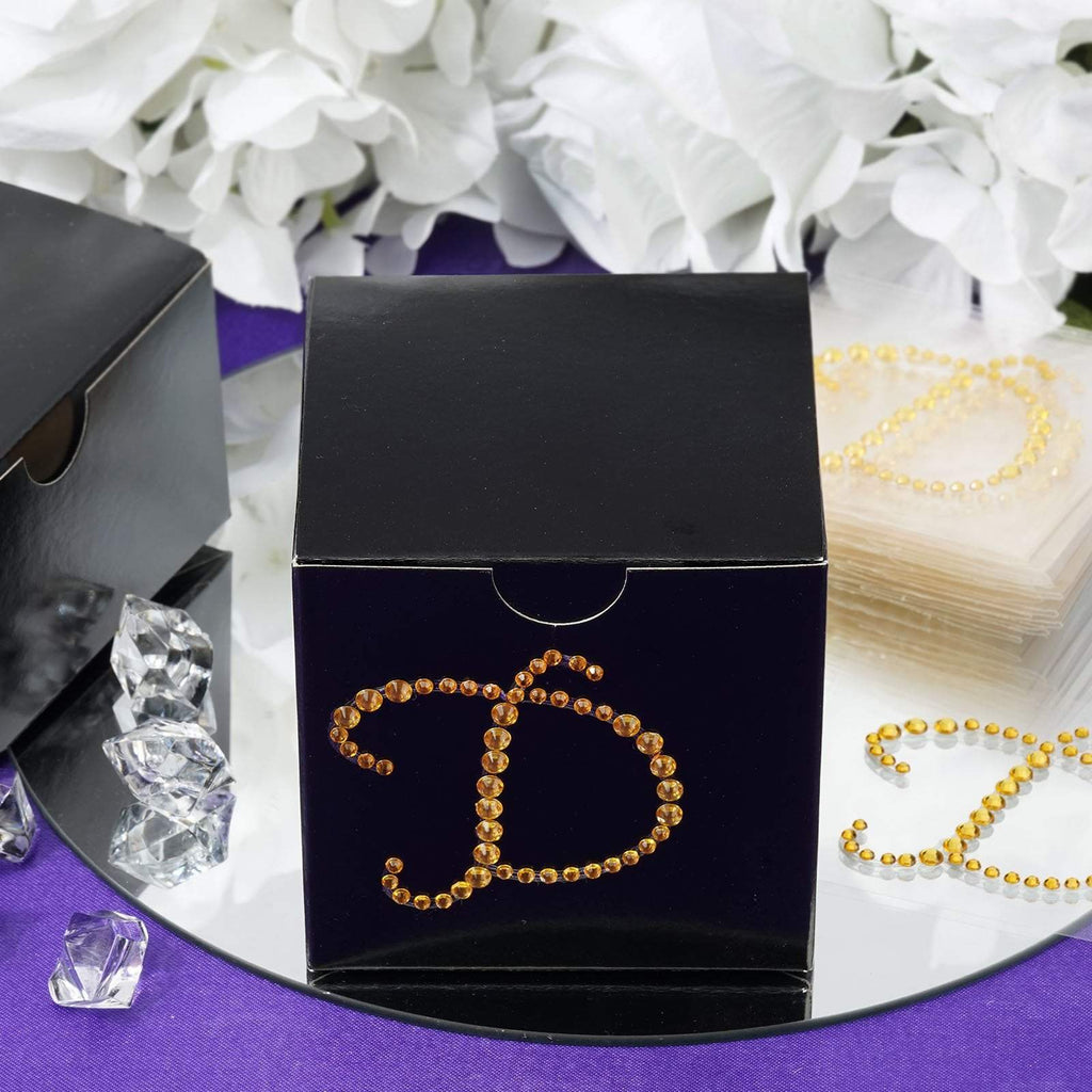 12 pcs Letter "C" Gold Rhinestones Gem Stickers