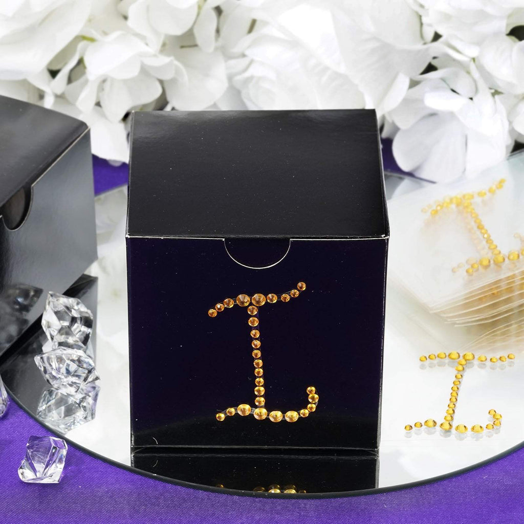 12 pcs Letter "G" Gold Rhinestones Gem Stickers