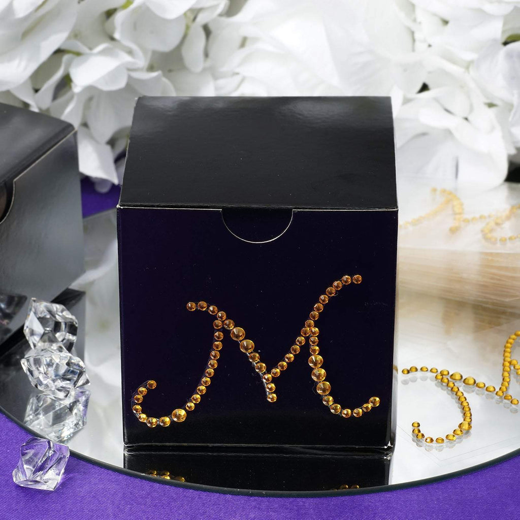 12 pcs Letter "J" Gold Rhinestones Gem Stickers