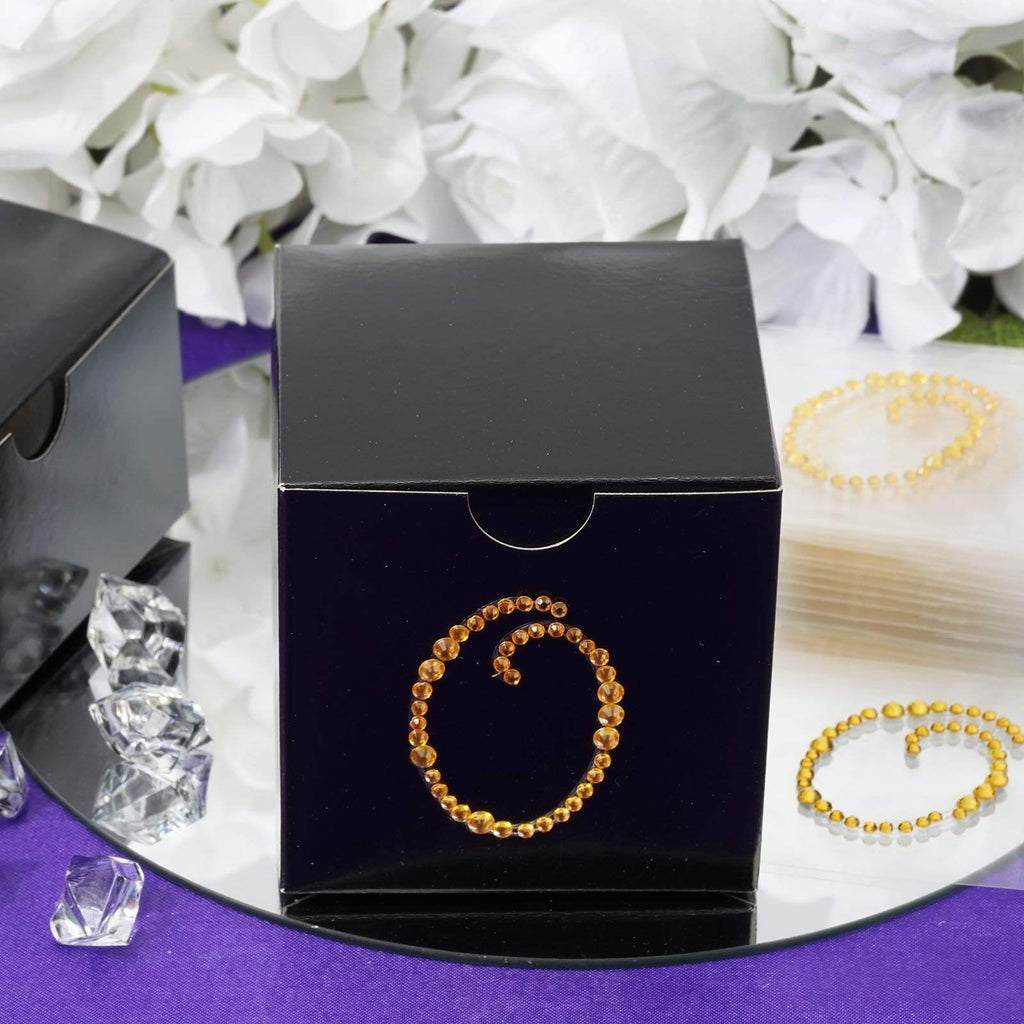 12 pcs Letter "L" Gold Rhinestones Gem Stickers