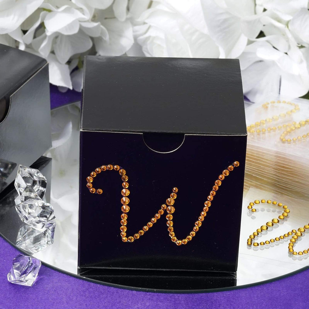 12 pcs Letter "R" Gold Rhinestones Gem Stickers