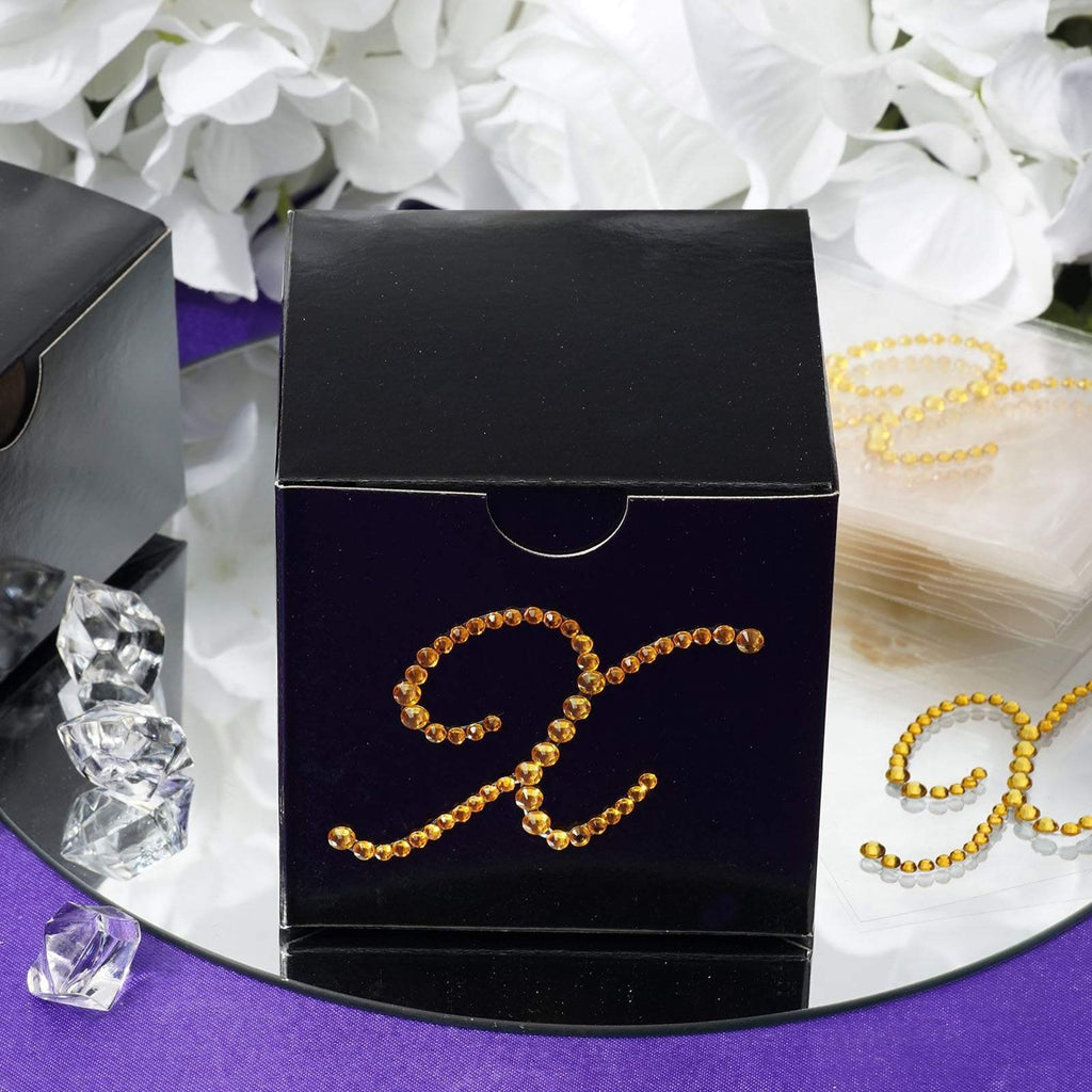 12 pcs Letter "S" Gold Rhinestones Gem Stickers